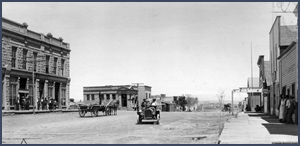 Main St., Cortez, early 1900s. Copyright Colorado Historical Society (Denver and Rio Grande Collection, CHS.X5324), all rights reserved.