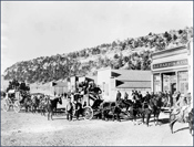 Stagecoaches. Courtesy Denver Public Library, Western History Collection, Louis Charles McClure (William Henry Jackson), MCC-2869.