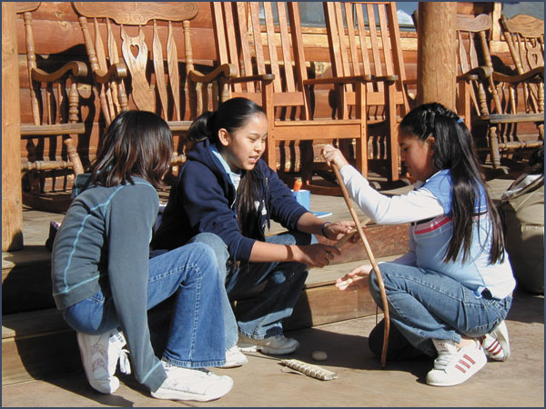 Navajo students at Crow Canyon. Photo by Ginnie Dunlop; copyright Crow Canyon Archaeological Center.