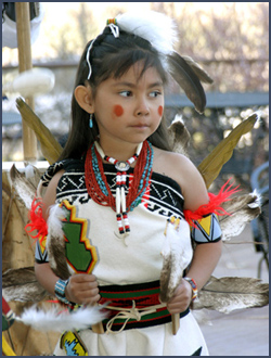Young Pueblo dancer. Photo by Wendy Mimiaga; copyright Crow Canyon Archaeological Center.